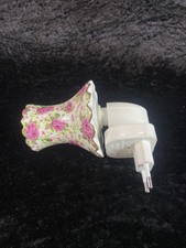 Lampe Nachttisch Nachtlicht AR Porzellan  Steckdose Rosenmuster Prunkvoll