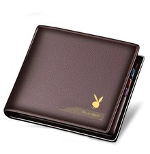 GELDBÖRSE PLAYBOY KUNSTLEDER KREDITKARTEN HOLDER ETUI BRAUN 