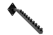 Schräger Wandhaken Kleiderstange Kleiderhaken Metallnoppen stabil schwarz 41cm