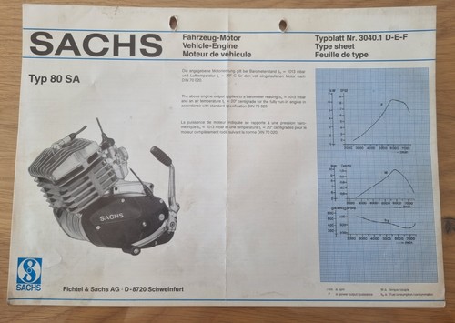 Typenblatt sachs motor - sachs, sa