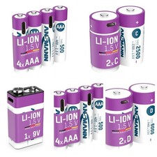 Ansmann LI-ION Akku USB-C Micro ,  Mignon ,  Baby ,  Mono oder E-Block