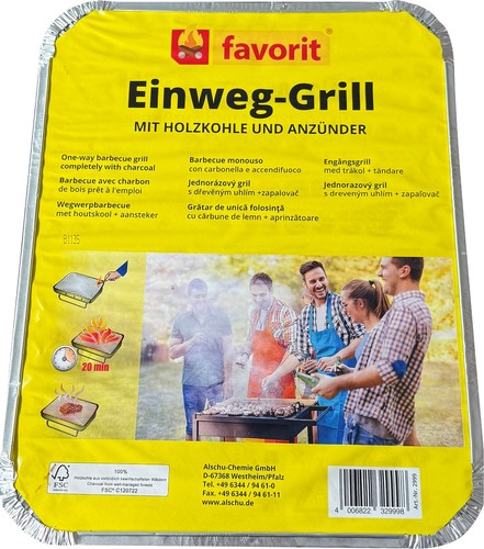 Favorit einweg grill - favorit, holzkohle