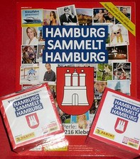 Panini Hamburg sammelt Hamburg 1 -- 2 x Display + Album - 100 Tüten 500 Sticker 