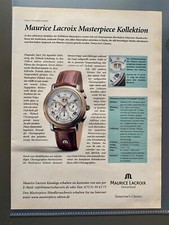 Maurice Lacroix Masterpiece Chronograph Flyback Orig 2001 Vintage Advert Werbung