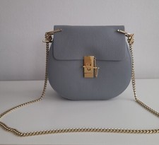 NEU - echte Ledertasche hellblau mit Goldakzenten, neu und ungetragen !