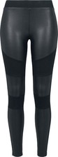 Urban Classics Leggings Damen Ladies Fake Leather Tech Leggings schwarz