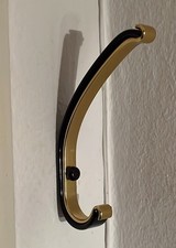 Kleiderhaken 60er Jahre Vintage Nostalgie Messing/Schwarz