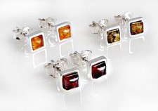 Bernstein Ohrstecker Silber