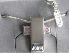 ORIGINAL JOOP! KREUZ ANHÄNGER MIT SCHLANGENKETTE  2 PINKFARBENE  STEINE