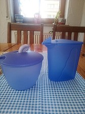 " Tupperware " Zucker Genuss C90,  Lila und Milchkännchen Junge Welle, Blau