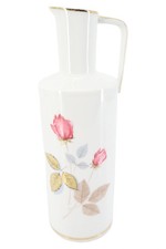 Winterling Vase Porzellan Flaschenform Blumenmuster Goldrand Weiß 24cm