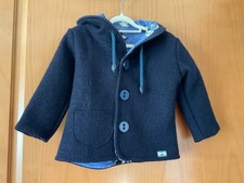 Wollwalkjacke, Gr. 86, blau mit Piratenmuster innen