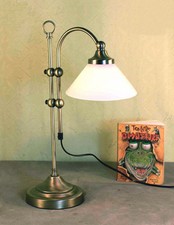 Jugendstil Tisch Büro Lampe Tischlampe Lampenglas Schreibtisch Leselampe GN177GE