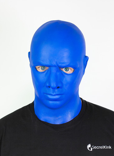 Blaue latexhaube dicke schwere - dicke,