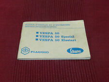 Betriebsanleitung Piaggio Vespa 50 / 50 Spezial / 50 Elestart    "sehr selten"