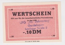 0,10 Mark Wertschein DDR für