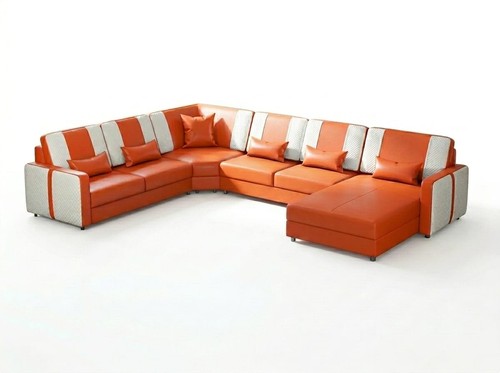 Leder ecksofa form modern - ecksofa,