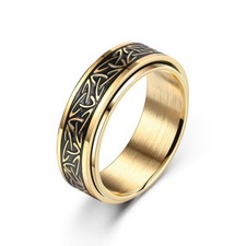 Drehbarer Ring Für Herren Ehering Aus Titanstahl 8 Mm Silber Schwarz Gold /