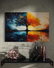 Leinwand bild landschaft - leinwand, baum