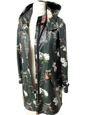 (S)    Top Regen-Gummi Mantel von Amberg & Junge 38  Grün Blumrn