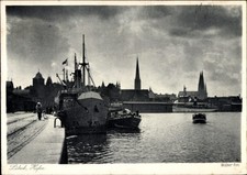 Ak Lübeck in Schleswig Holstein, Docks, Hafen, Dampfschiff,... - 4715775