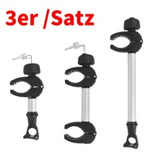 3er Set Rahmenhalter für Fahrradträger abschließbar aus lang/kurz/beidseitigen