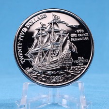 Bermuda 25 $ 1987 Sea Venture  1 Oz Palladium 999 Proof