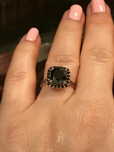 Karat schwarz diamant ring - 4,