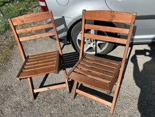 2 Klappen ? Holz 1996 Garten Oder Balkon Stuhle Gut Erhalten