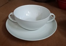 Arzberg  2 von 12 Suppentassen m. UT elegante, schlichte Form Dm 11,8 cm H: 5,1