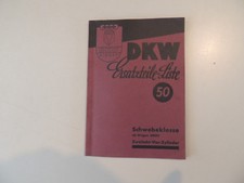 DKW Schwebeklasse 02.1937 Teile Ersatzteil Liste Katalog 