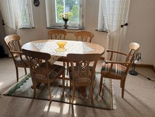 Eiche massiv Essgruppe Esstischset 7 teilig Esstischgruppe Esszimmergarnitur