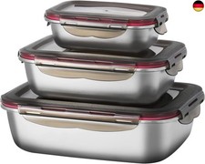 3-teiliges Frischhaltedosen-Set Vorratsdosen aus Edelstahl mit Deckel Luftidcht