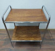 Tisch Beistelltisch Stahlrohr Chrom Holz Art Deco Bauhaus