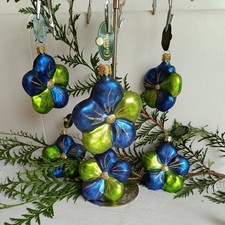 Nostalgie Christbaum Schmuck Konvolut Christborn Blüten/Flocken Handarbeit 6x