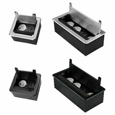 Einbausteckdose Silber Bodensteckdose Mehrfachsteckdose 1 oder 3 Dosen + 2 USB