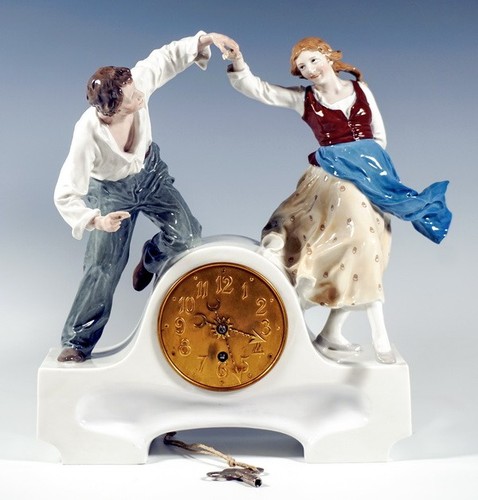 Meissen jugendstil uhr - meissen,