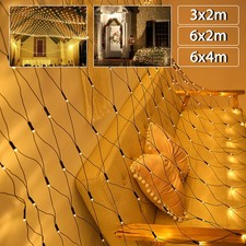 3x2m/6x2m/6x4m Lichtervorhang Lichternetz Warm Lichterkette Speicherfunktion 31V
