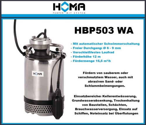 Baupumpe homa tauchpumpe hbp - baupumpe,