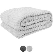 Kuscheldecke XXL Premiumdecke Jacquard Flanell Cord Optik Flauschdecke Wohndecke