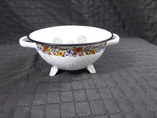 Altes Emaille Sieb Weiß