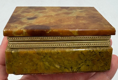 Antike alabaster schatulle - alabaster,