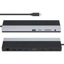 Triple Display Laptop Dockingstation USB C Dock Dual HDMI/DP/VGA/USB3.0 100W PD