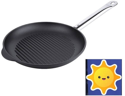 Grillpfanne rund gerillte