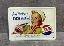 Blechschild Pepsi Cola Vintage Werbung Nostalgie Art ca.  14 x 10 cm.