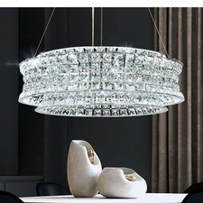 AOOCHOK Luxus Kristall Kronleuchter Modern Pendelleuchte Chrom, Klein