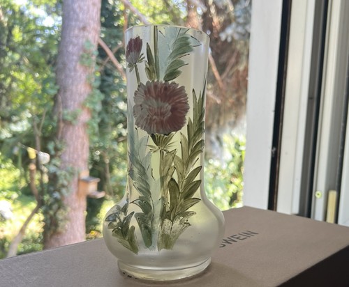 Jugendstil glasvase satiniert - jugendstil,
