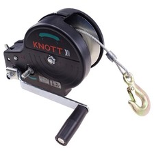 Knott 1150kg Seilwinde mit 10m Stahlseil und schwarzem Gehäuse