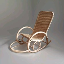 Vintage Schaukelstuhl aus Bambus und Rattan