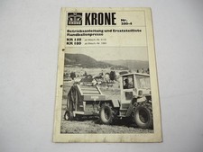 Krone KR 150 180 Rundballenpresse Betriebsanleitung Ersatzteilliste 1981